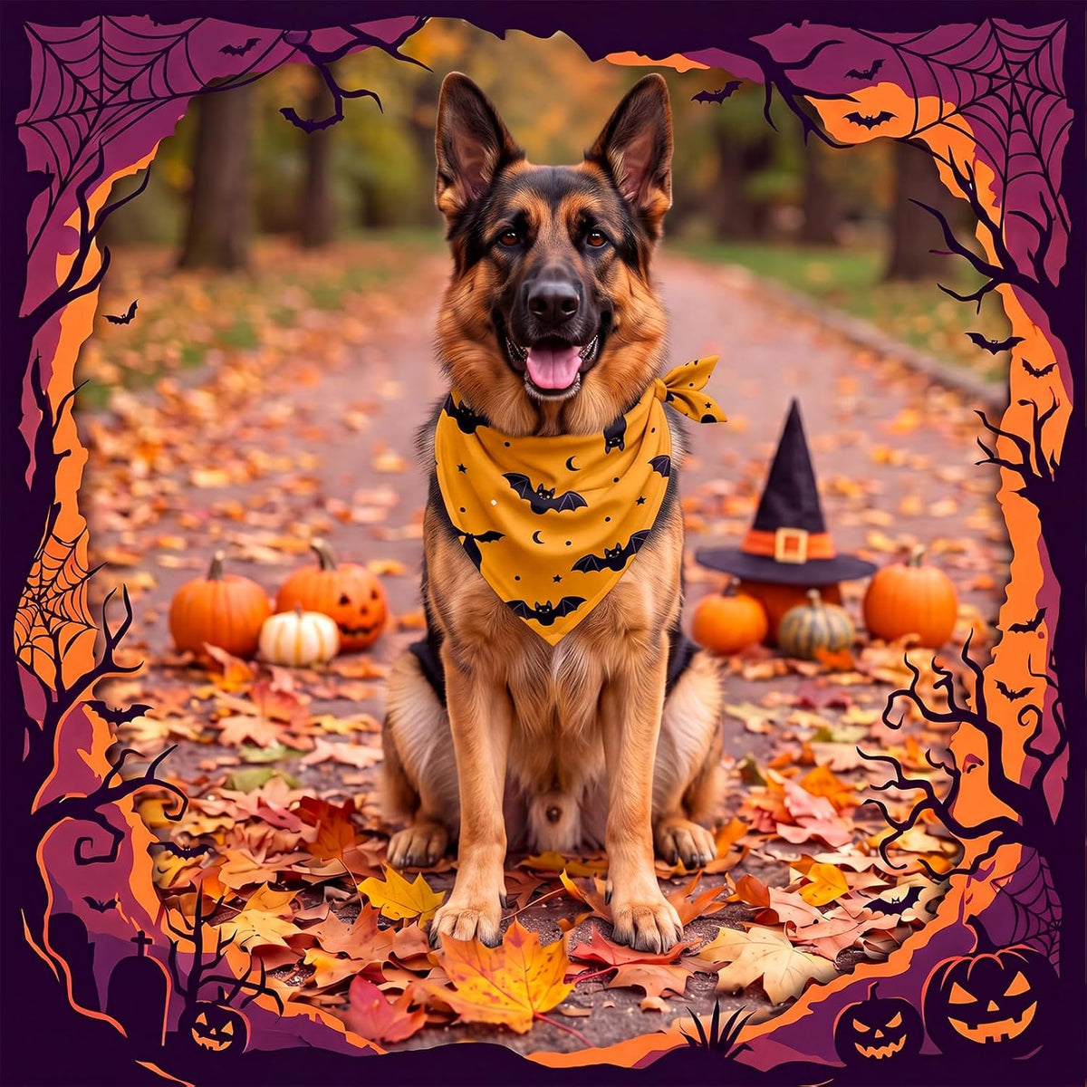 Chunful 120 Pcs Halloween Dog Bandanas Bulk for Charm Grooming Medium Pet