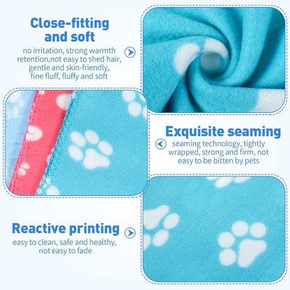 Tatuo 10 Pcs Puppy Blanket for Dog Cat, 24 x 28 Inch, Bright Color