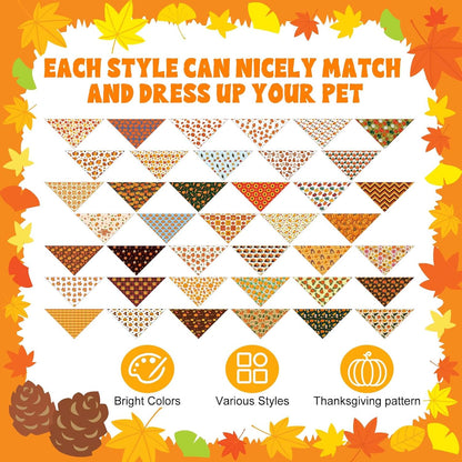 Aliceset 240 Pcs Thanksgiving Fall Leaves Dog Bandanas Bulk