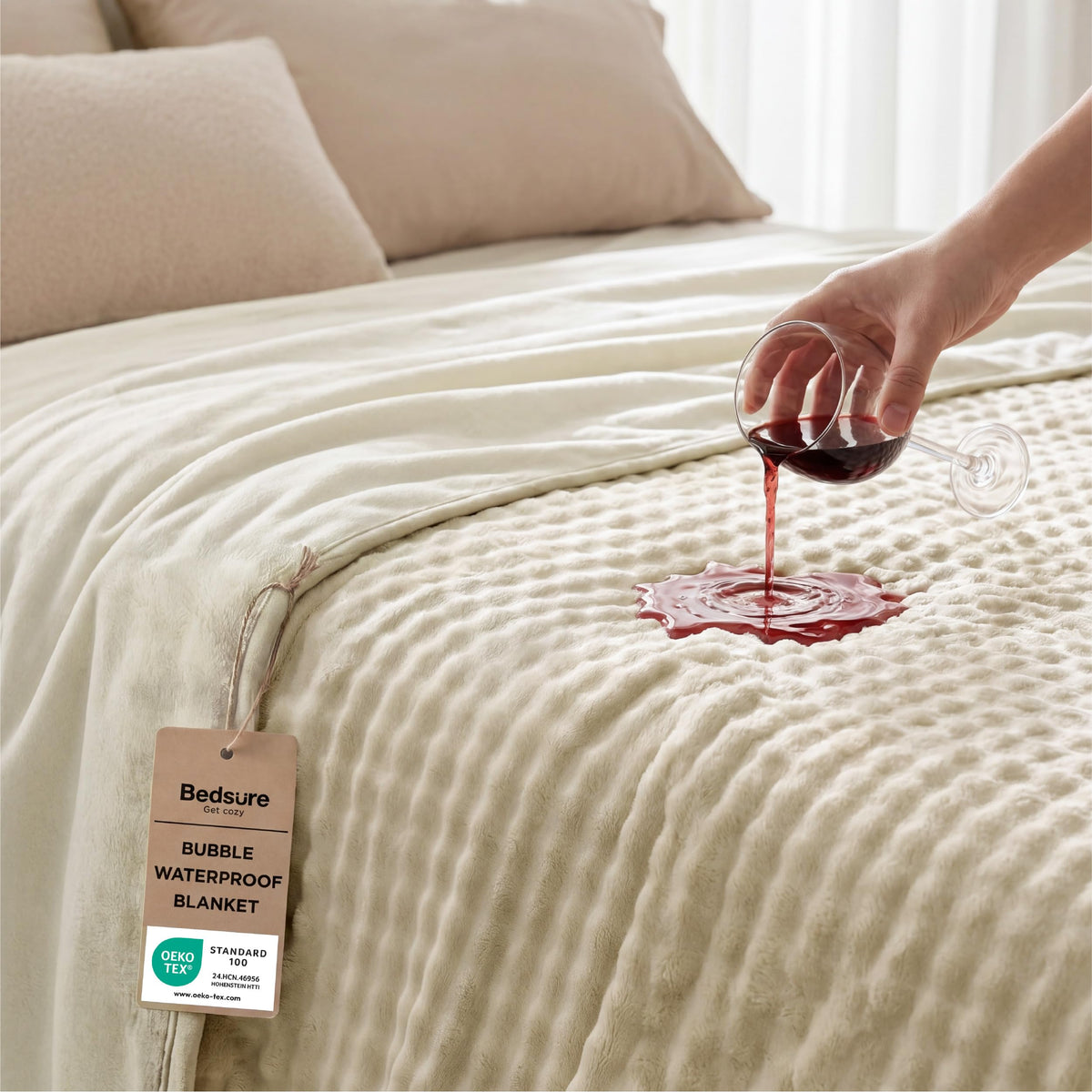 Bedsure Soft Bubble Waterproof Blanket for Couch Black/Grey 50"x60"