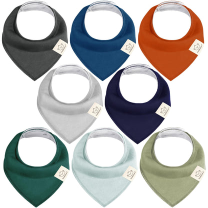 KeaBabies 8pk Organic Baby Bandana Bibs for Drooling Teething, Pets & Paws