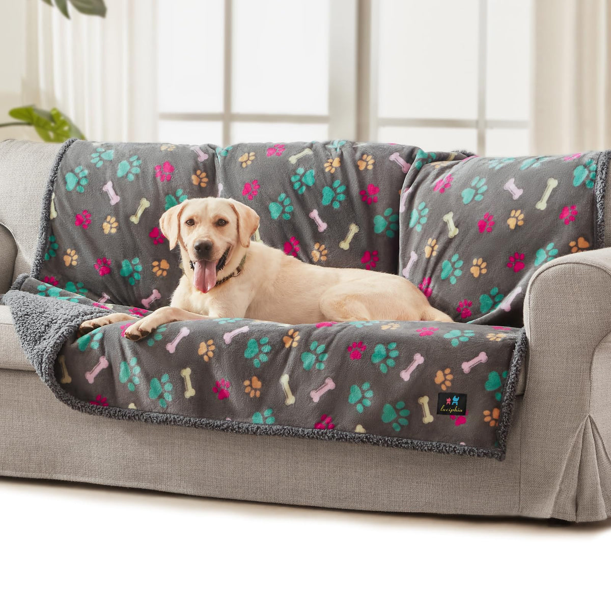 Luciphia Waterproof Dog Blanket Reversible Sherpa Fleece for Small Dogs Cat
