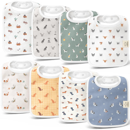 KeaBabies 8-Pack Organic Baby Bibs for Boys, Girls Drool Bibs (Dew)