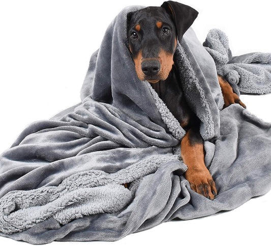 Dog Blankets for Large Dogs, Super Soft Warm Sherpa Fleece Plush Doggie Blankets and Throws for Small Medium Puppy Doggy Pet Cats，50x60 inches