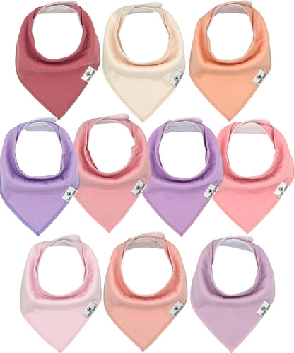 Diaper Squad 10-Pack Organic Cotton Baby Bibs for Baby Boy, Girl