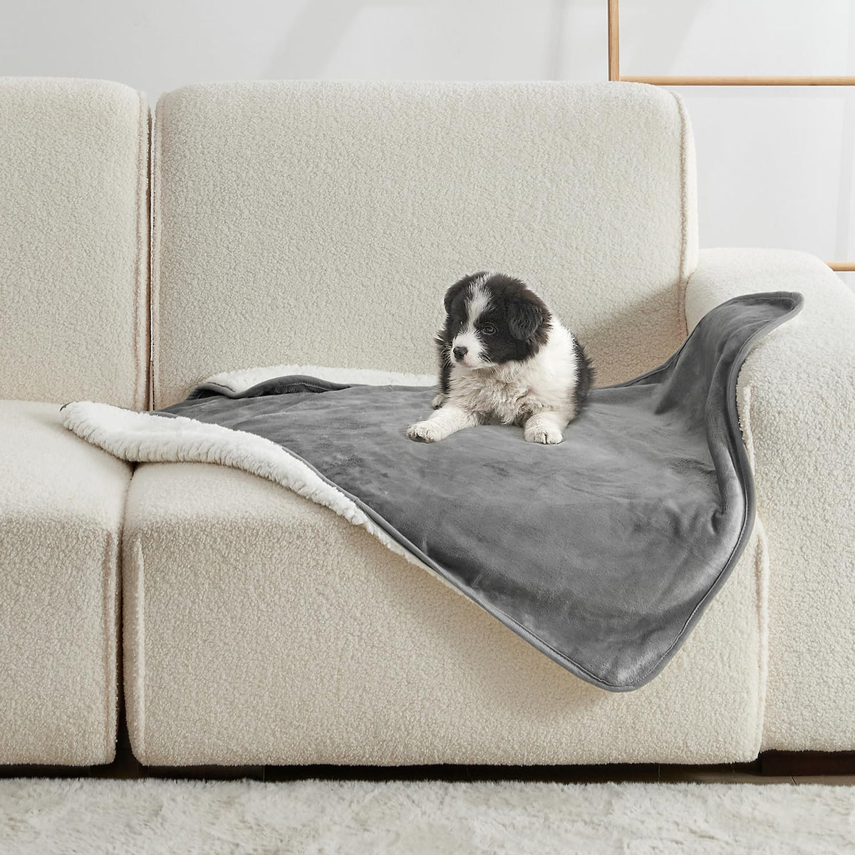Soft Waterproof Blanket for Bed Couch Sofa, Grey, 50x60 inches