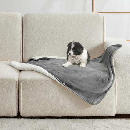 Soft Waterproof Blanket for Bed Couch Sofa, Grey, 50x60 inches