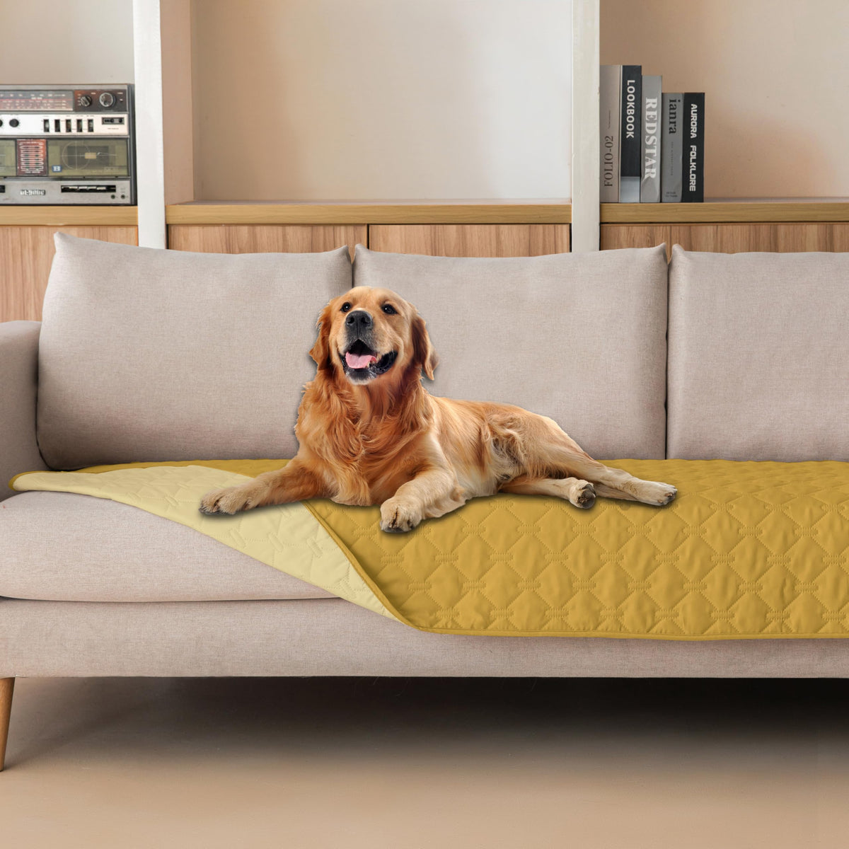 gogobunny Waterproof Pet Blanket for Bed, Washable Couch Cover for Dog Cat