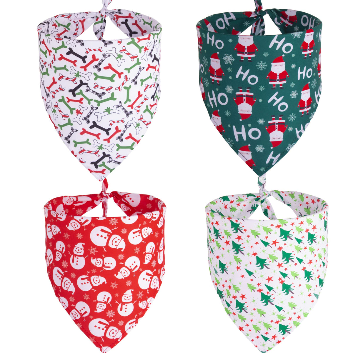 ADOGGYGO 4 Pack Dog Bandana Christmas Pet Scarf Triangle Bibs Kerchief Set Pet Christmas Costume Accessories Decoration for Large and X-Large Dogs (X-Large)