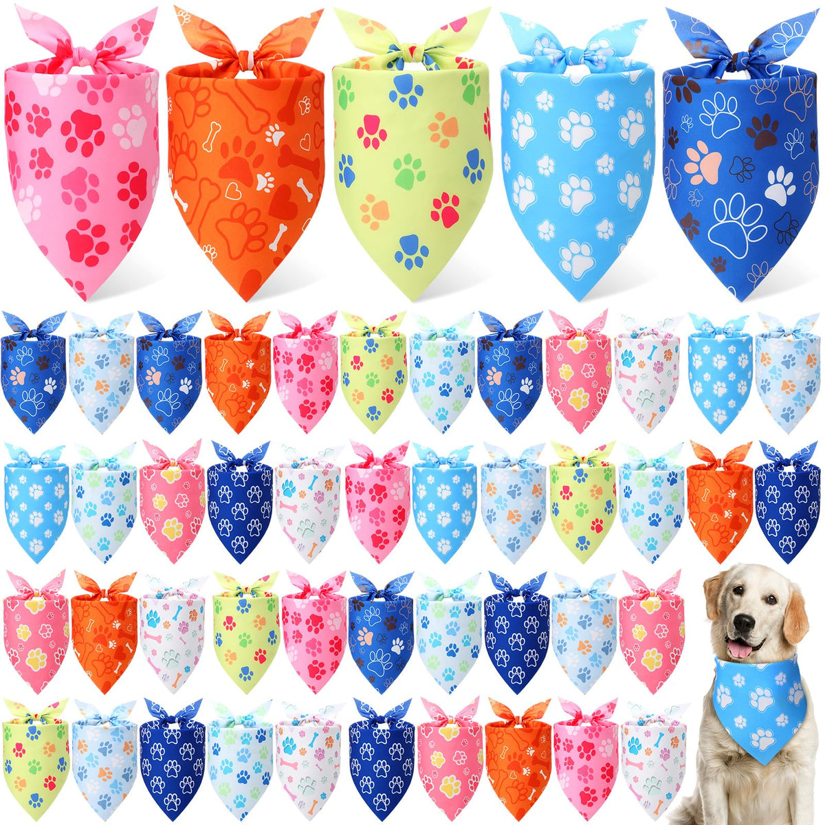 Weewooday 50 Pcs Fall Dog Bandanas Bulk for Autumn Pet Soft Bibs Adjustable Squirrel Fox Hedgehog Kerchief Bandana for Small Medium Large Grooming Accessories (Fall Animals, 25.6 x 17.7 x 17.7 Inch)