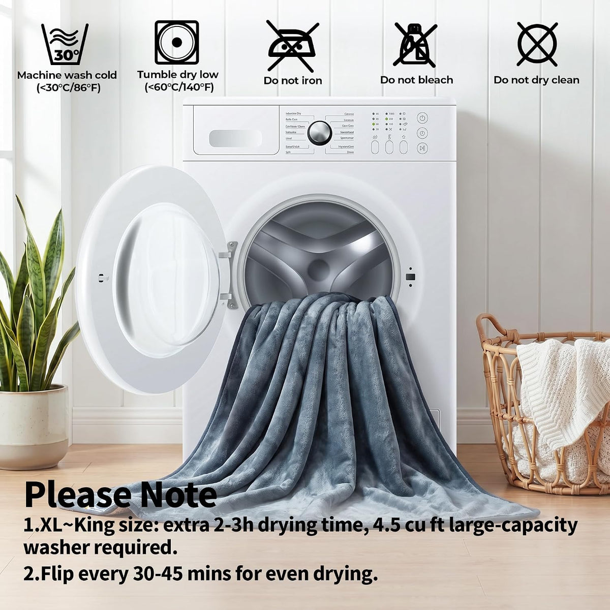 Sunheir Waterproof Blanket for Couch Bed, Soft Pet Blanket Leakproof, Grey