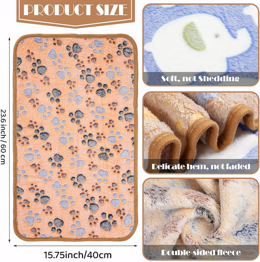 Tatuo 12 Pcs 16x24 in Puppy Dog Blankets Fleece Cat Pet Blankets Soft Warm