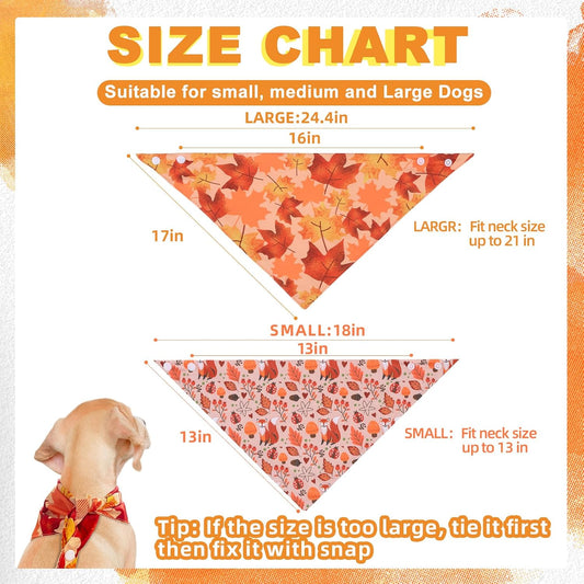 PAWCHIE Dog Bandanas Small Reversible Styles Pet Triangle Scarf Bibs - Adjustable with Two Snaps - Kerchief Set Accessories for Dogs, Puppy, Cats