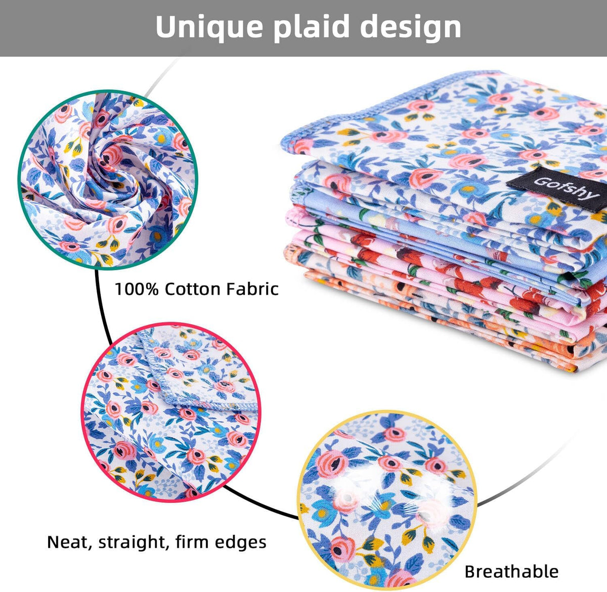 Dog Bandana Spring Cotton XLarge 4PCS, Orange Pink Blue Floral Scarf