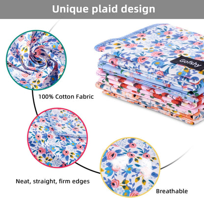 Dog Bandana Spring Cotton XLarge 4PCS, Orange Pink Blue Floral Scarf