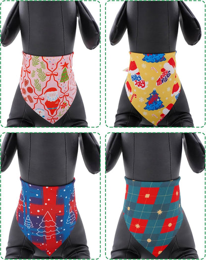 PET SHOW 100 Pack Christmas Dog Bandanas Bulk Seamless for Medium Dogs