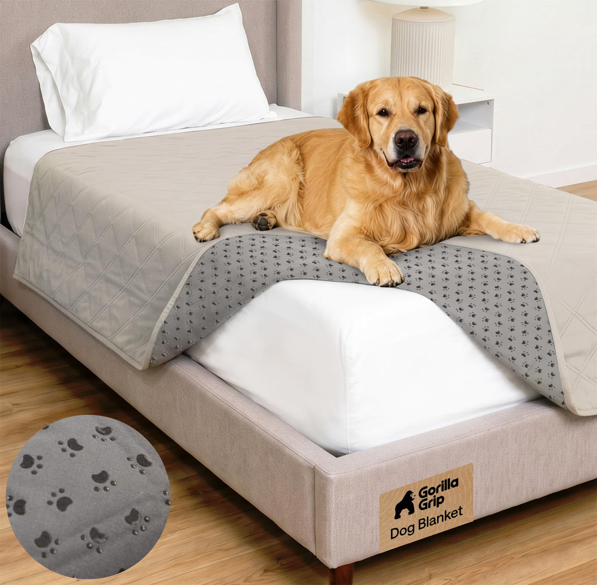 GORILLA GRIP® Waterproof Dog Blanket, Couch Cover for Dogs, 82x102 Charcoal