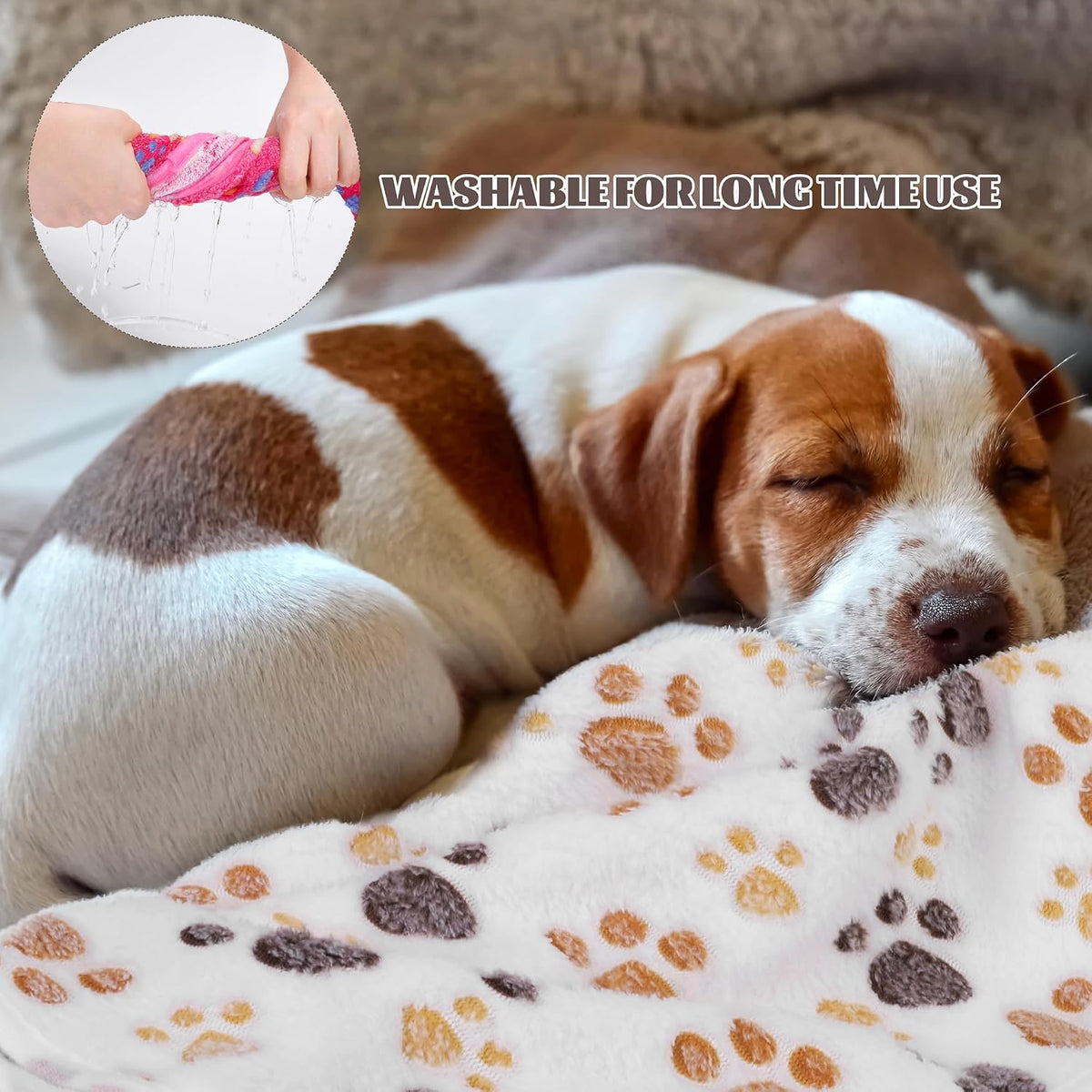 MCEAST 24 Pack Paw Print Plush Pet Blankets 24 x 16 Ultra-Soft & Cozy Small Dog Cat Bedding Mats with 12 Stylish Designs Machine Washable Multipurpose Fluffy Throw for Kennel, Sofa, Travel