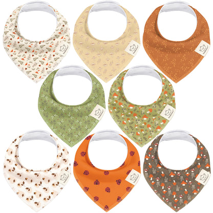 KeaBabies 8pk Organic Baby Bandana Bibs for Drooling Teething, Pets & Paws