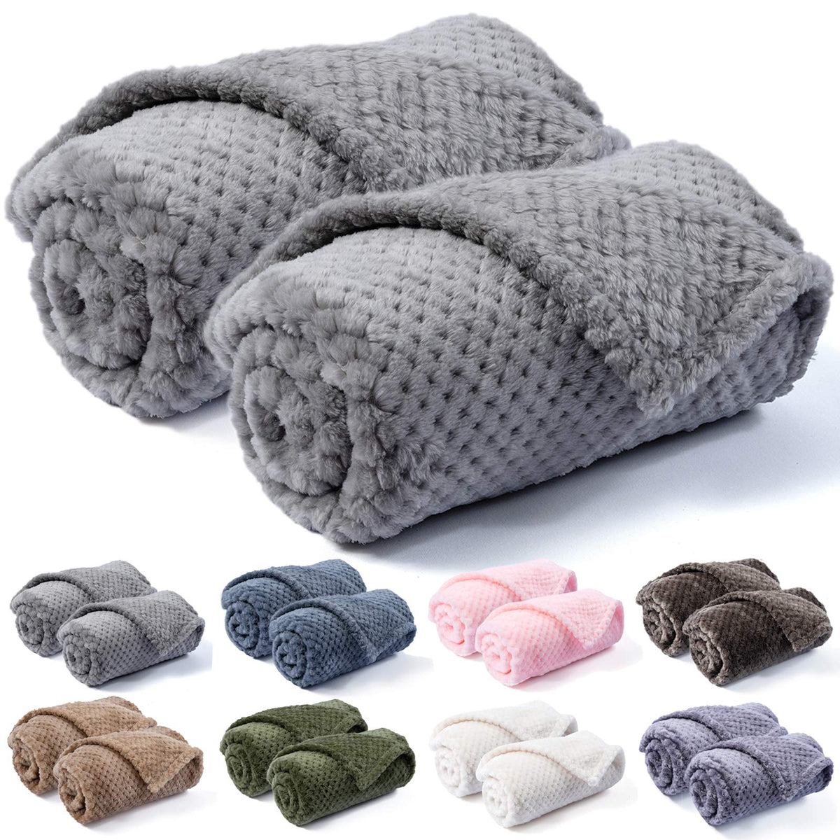 Warm Soft Fuzzy Dog or Cat Blanket, Plush Fleece Throws for Puppy, Kitten, Medium, Large Dogs - Blue (M/32" x 40")