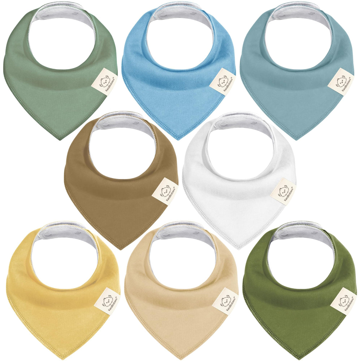 KeaBabies 8pk Organic Baby Bandana Bibs for Drooling Teething, Pets & Paws