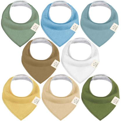 KeaBabies 8pk Organic Baby Bandana Bibs for Drooling Teething, Pets & Paws