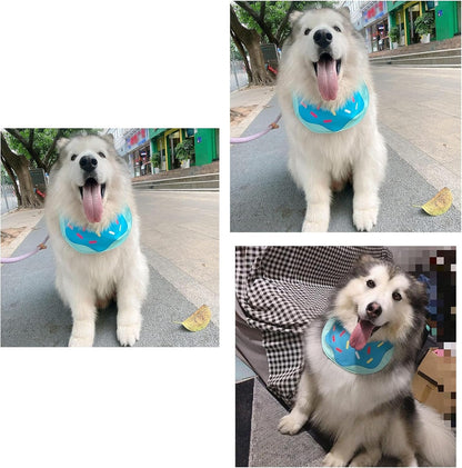 Cute Dog Bandana Cartoon Donuts Pet Dog Bib Neckerchief Cat Bandana Waterproof Pet Bib for Medium to Large Dogs Adjustable Pet Bandana Golden Retriever Alaskan Samoyed