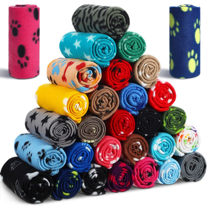 Chumia 28 Pcs Puppy Blanket Bulk Fleece Dog Blanket, 24x28 Inch, 28 Styles