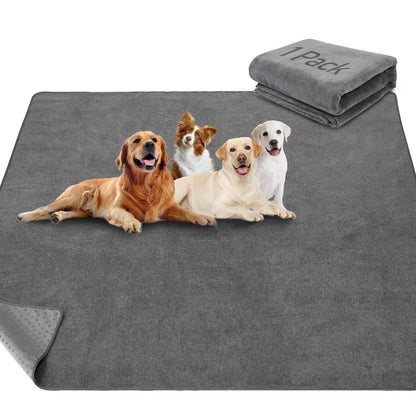 LOOBANI 2 Packs Extra Large Reusable Dog Mat for Floor, Non-Slip Washable Pee Pads for Dogs, Fast Absorbent Pet Whelping Pads, Puppy Playpen Mat for Incontinence, Housebreak, Crate, 36"x48", Gray