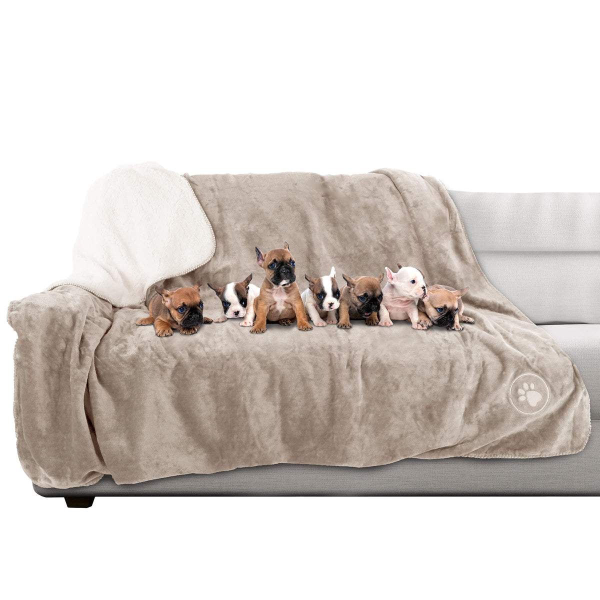 PETMAKER Waterproof Reversible Dog Blanket, Gray, 60” x 70”