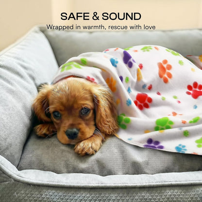 LINENLUX Fleece Dog Blankets 6-Pack, Soft Stretchy for Small Medium Puppy