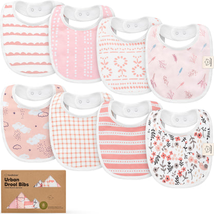 KeaBabies 8-Pack Organic Baby Bibs for Drooling and Teething (Pets & Paws)