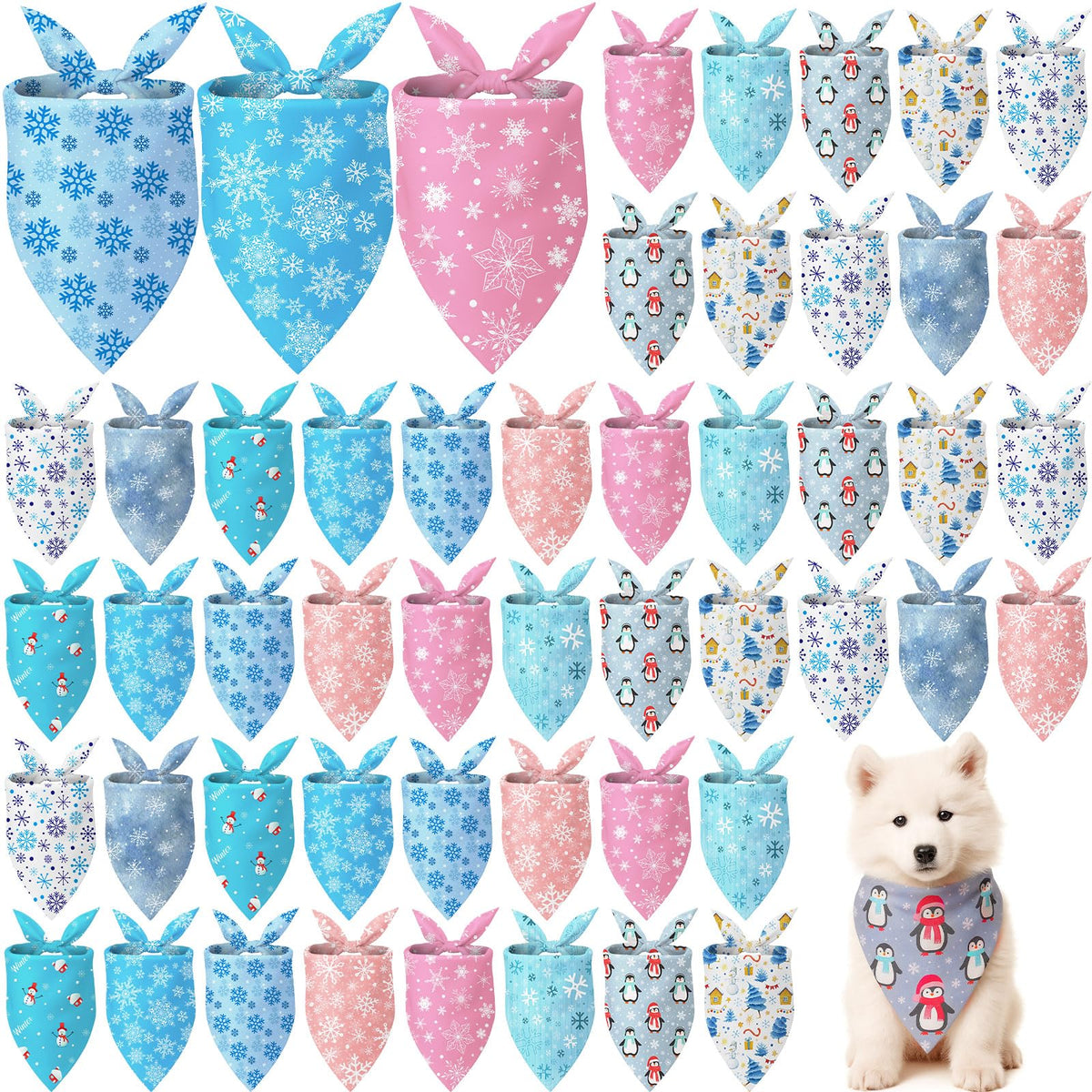 Weewooday 50 Pcs Fall Dog Bandanas Bulk for Autumn Pet Soft Bibs Adjustable Squirrel Fox Hedgehog Kerchief Bandana for Small Medium Large Grooming Accessories (Fall Animals, 25.6 x 17.7 x 17.7 Inch)