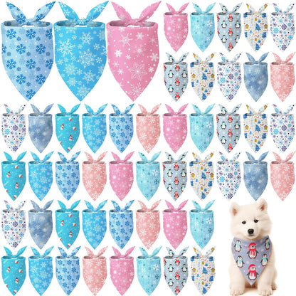 Weewooday 50 Pcs Fall Dog Bandanas Bulk for Autumn Pet Soft Bibs Adjustable Squirrel Fox Hedgehog Kerchief Bandana for Small Medium Large Grooming Accessories (Fall Animals, 25.6 x 17.7 x 17.7 Inch)