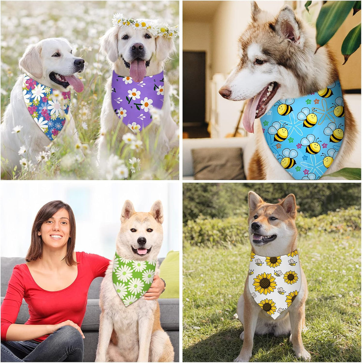 Saintrygo 20 Pcs Plain Dog Bandana Bulk for Puppy Dog, 32 x 22 x 22 Inches