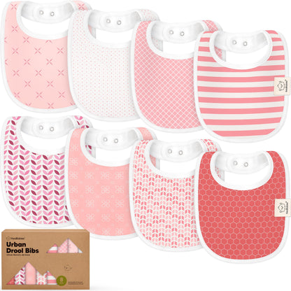 KeaBabies 8-Pack Organic Baby Bibs for Drooling and Teething (Pets & Paws)