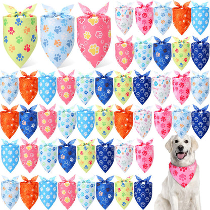 Weewooday 50 Pcs Fall Dog Bandanas Bulk for Autumn Pet Soft Bibs Adjustable Squirrel Fox Hedgehog Kerchief Bandana for Small Medium Large Grooming Accessories (Fall Animals, 25.6 x 17.7 x 17.7 Inch)