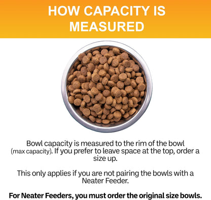 Neater Pet Brands 9 Cup (72 oz.) Stainless Steel Dog Bowls, 1 Single Neater Feeder Replacement Bowl (Large Deluxe Model), Dog Food Bowl or Water Bowls, Dishwasher Safe Metal Dish for Large Dogs