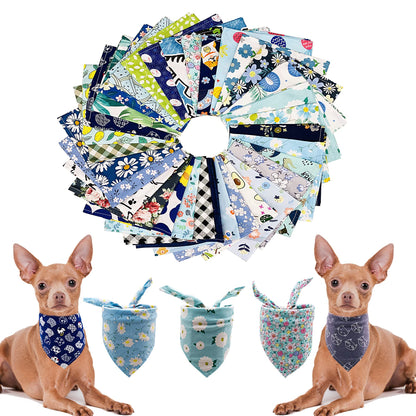 PET SHOW 50 Pack Boy Cotton Dog Bandanas Bulk for Small Dogs