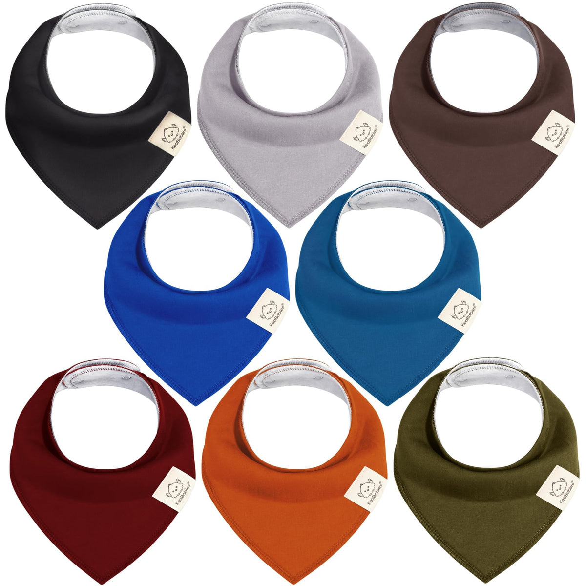 KeaBabies 8pk Organic Baby Bandana Bibs for Drooling Teething, Pets & Paws