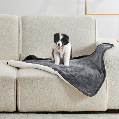 Soft Waterproof Blanket for Bed Couch Sofa, Grey, 50x60 inches
