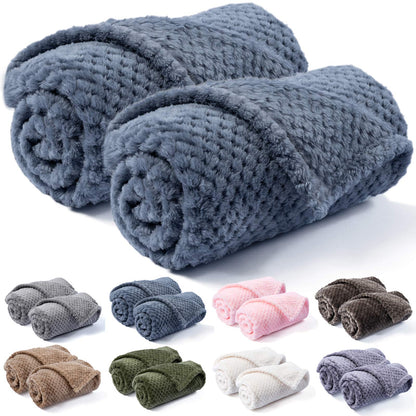 Warm Soft Fuzzy Dog or Cat Blanket, Plush Fleece Throws for Puppy, Kitten, Medium, Large Dogs - Blue (M/32" x 40")