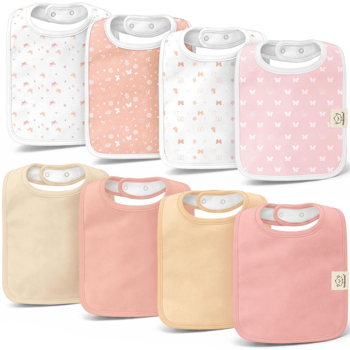 KeaBabies 8-Pack Organic Baby Bibs for Boys, Girls Drool Bibs (Dew)