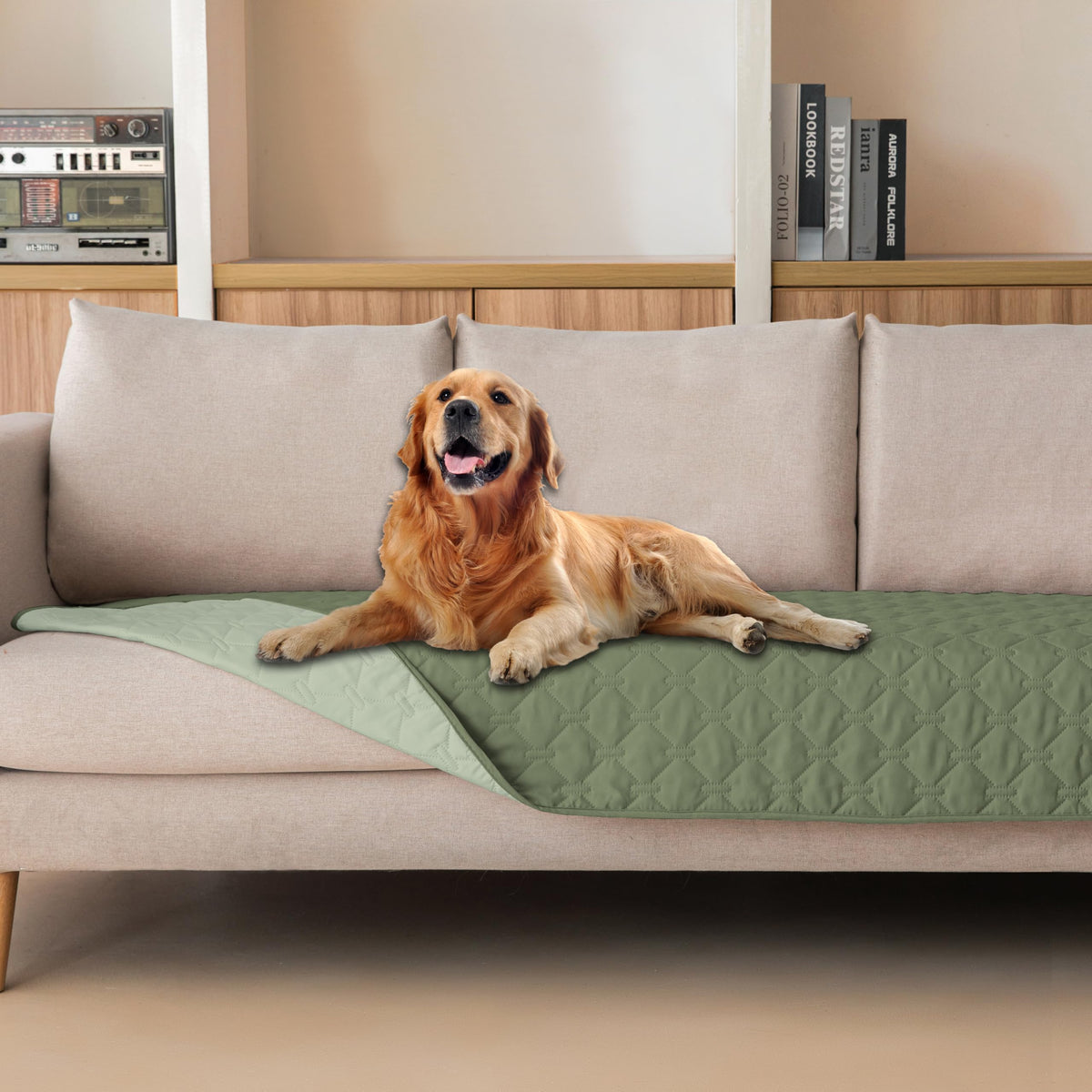 gogobunny Waterproof Pet Blanket for Bed, Washable Couch Cover for Dog Cat