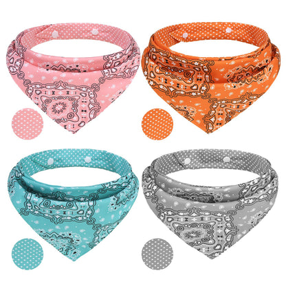 PAWCHIE Dog Bandanas Small Reversible Styles Pet Triangle Scarf Bibs - Adjustable with Two Snaps - Kerchief Set Accessories for Dogs, Puppy, Cats