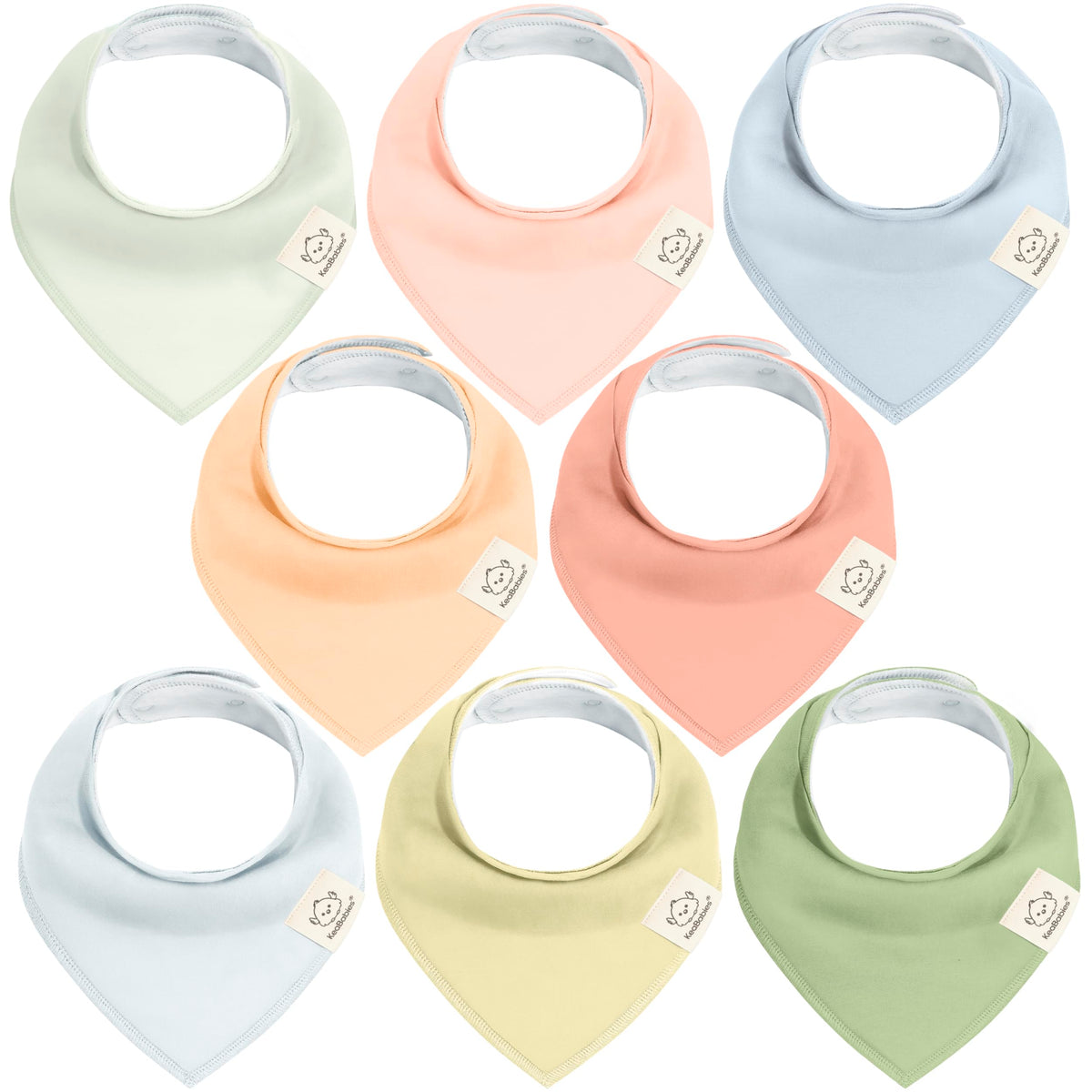 KeaBabies 8pk Organic Baby Bandana Bibs for Drooling Teething, Pets & Paws