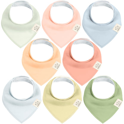 KeaBabies 8pk Organic Baby Bandana Bibs for Drooling Teething, Pets & Paws