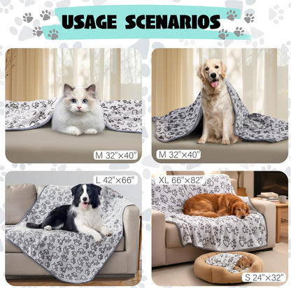Stuffed® Premium Soft Dog Blanket Washable, 40"x32" Cat Blanket for Indoor Cats Large Medium Small Dog Puppy Essentials (Grey)
