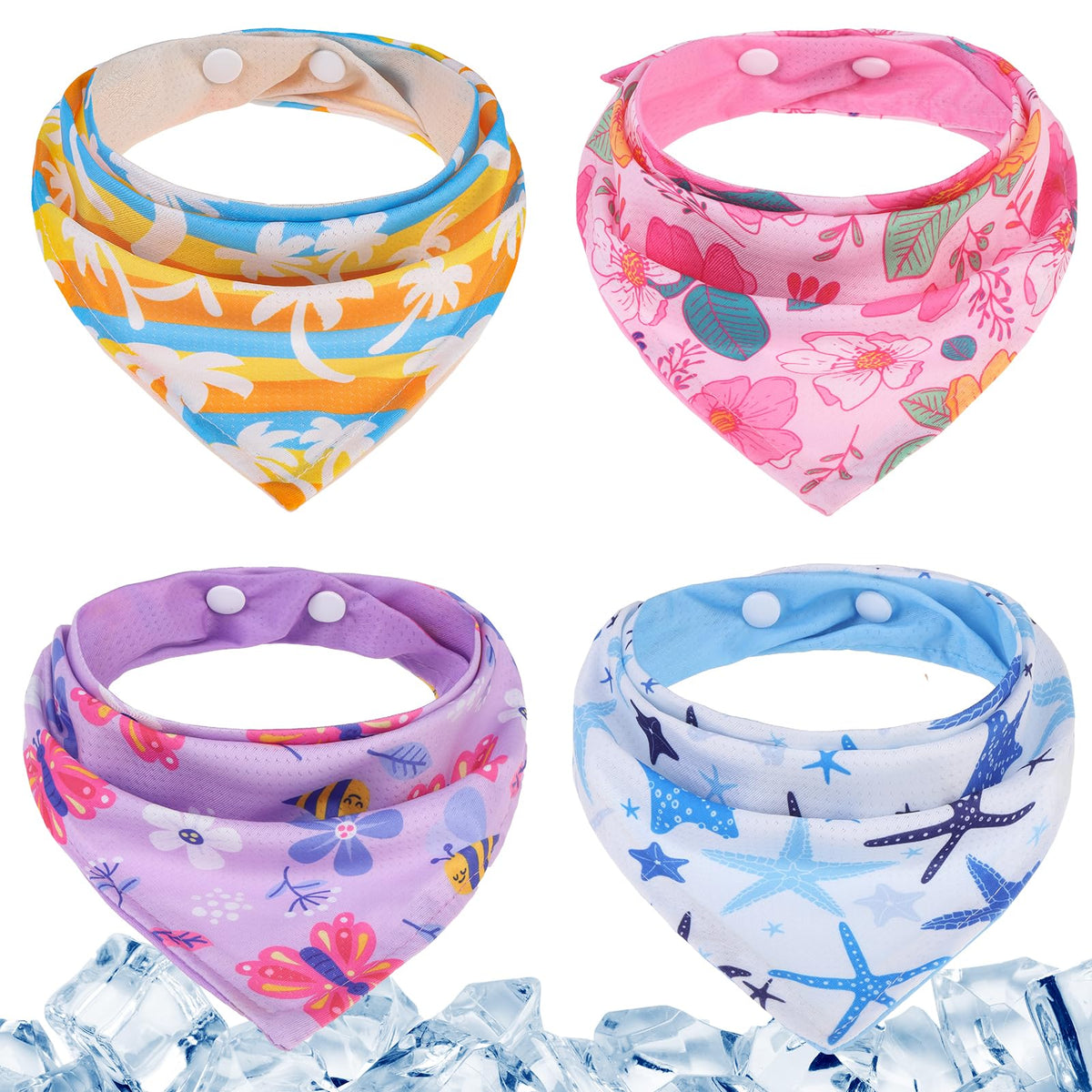 PAWCHIE Dog Bandanas Small Reversible Styles Pet Triangle Scarf Bibs - Adjustable with Two Snaps - Kerchief Set Accessories for Dogs, Puppy, Cats Red