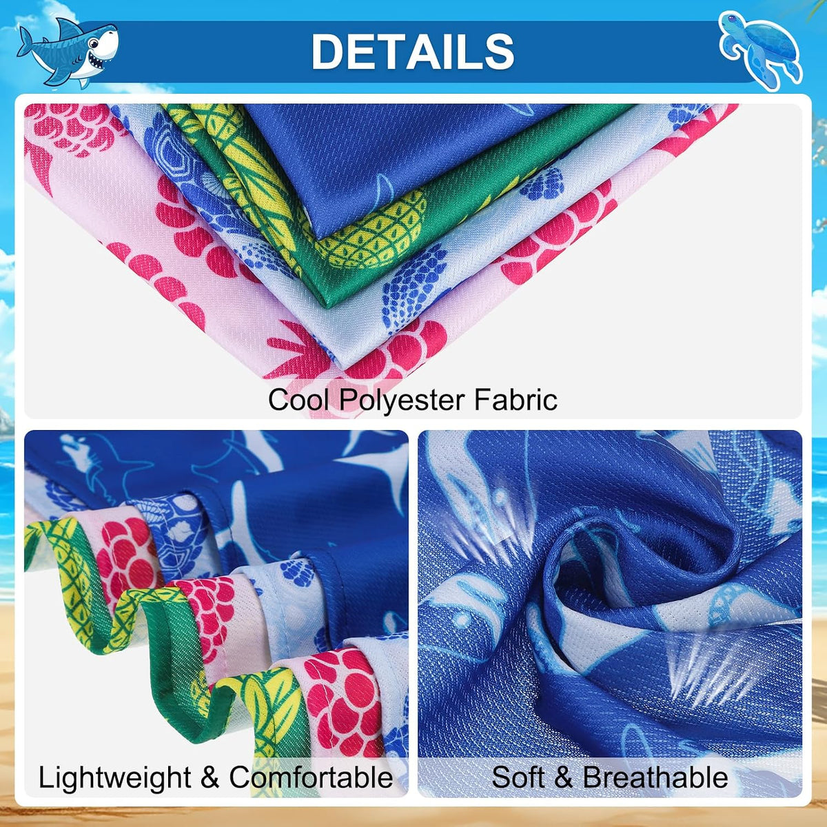 BEAUTYZOO Dog Cooling Bandana 4 Pack,Instant Ice Cooling Scarf for Large Dogs, Reusable Adjustable Cooling Neck Wrap, Chill Out Summer Bandanas for Dogs Heat Relief & Sunstroke Protection, Size XL